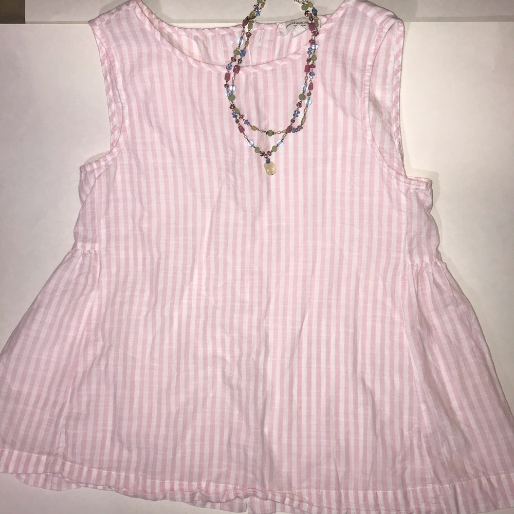 BeachLunchLounge - Pink and white striped Blouse